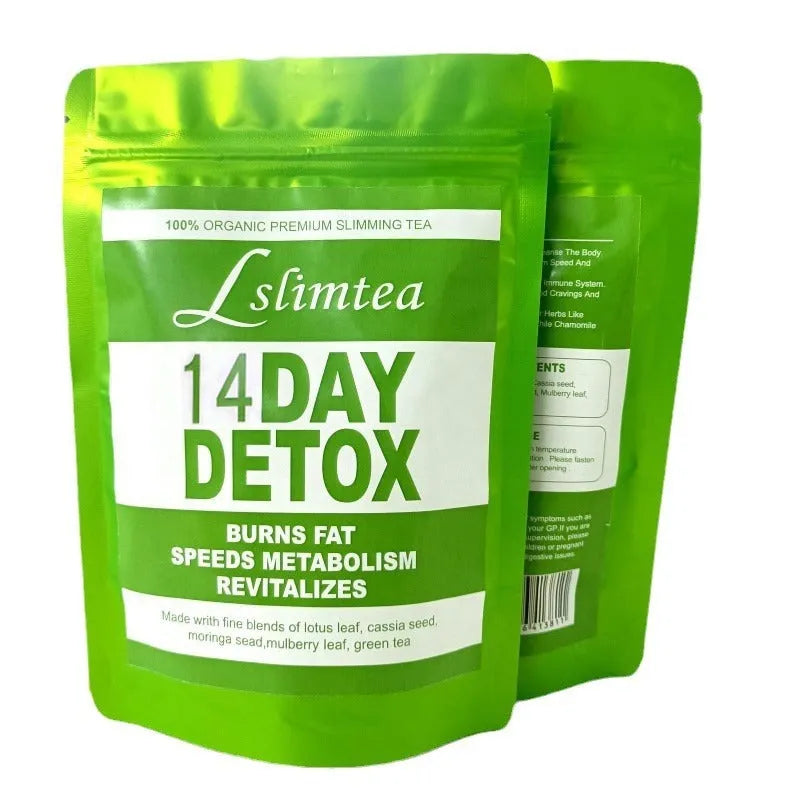 14-day herbal detox tea pack with 14 individual 3g sachets for weight management support