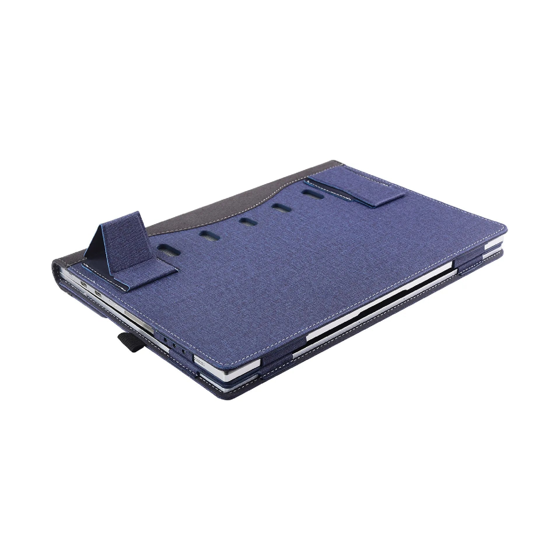 Black imitation leather laptop protective sleeve with Chinese style design for Microsoft Laptop6