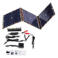 Black foldable 36W portable solar panel with monocrystalline cells for outdoor use