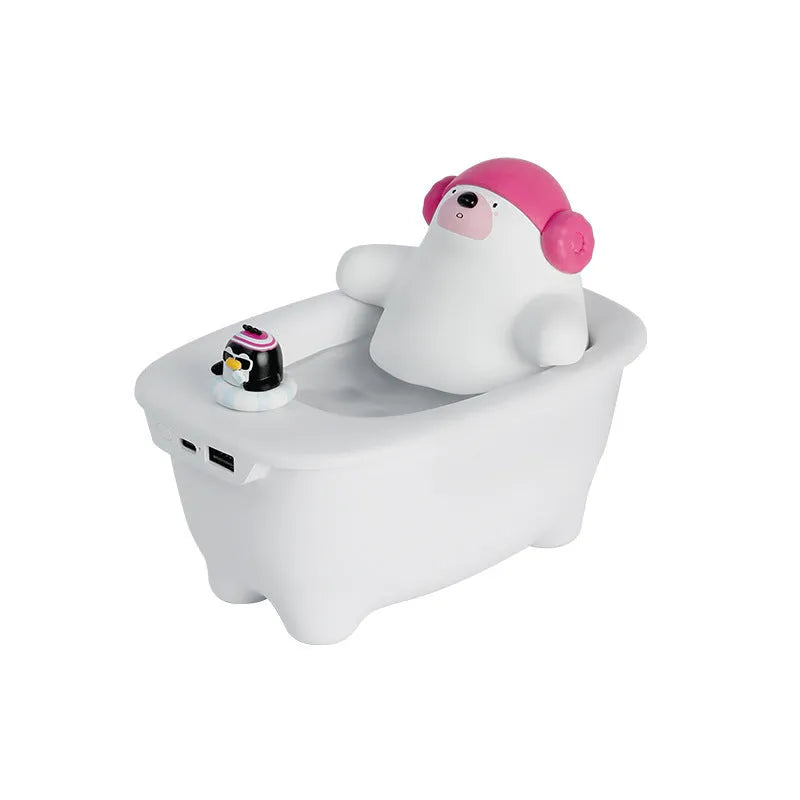 White USB desktop air humidifier with large water tank and mist nozzle