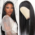 Headband wig in black straight, black curly or wine red with high temperature fibre