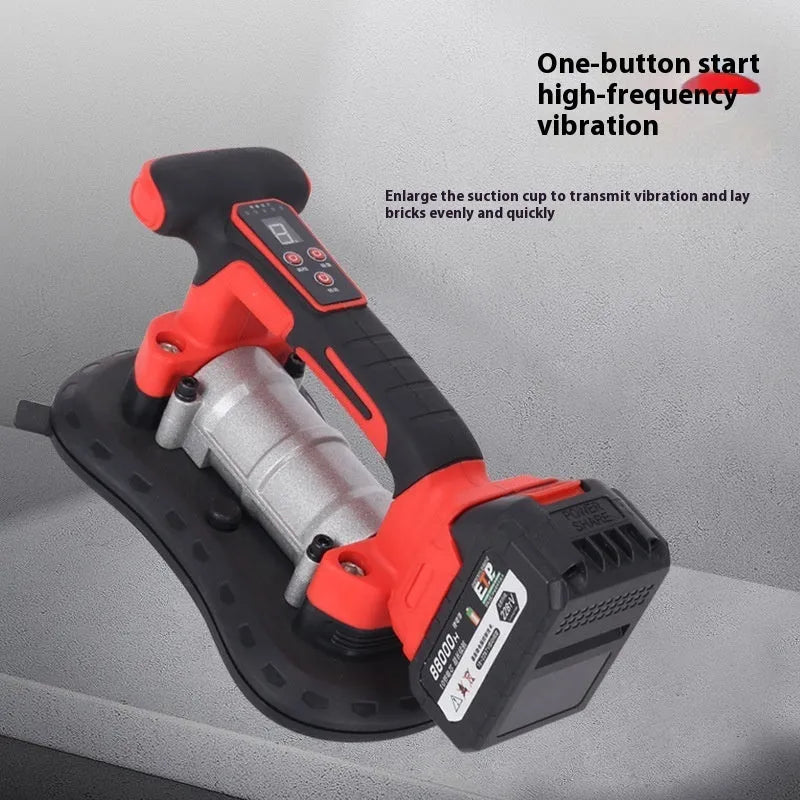 21V battery-powered automatic tile laying machine with two batteries and a US plug charger.