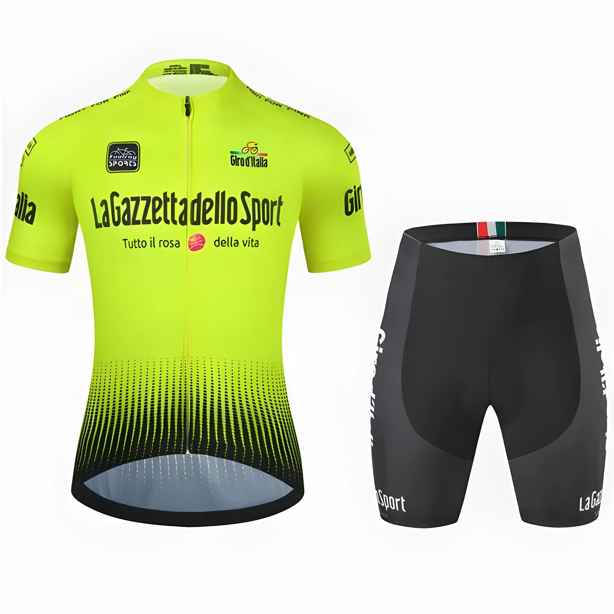 Road cycling short sleeve jersey suit in quick-dry polyester fabric