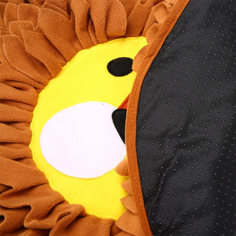 Brown dog and cat sniffing pad with food hiding compartments, dimensions 33x25cm