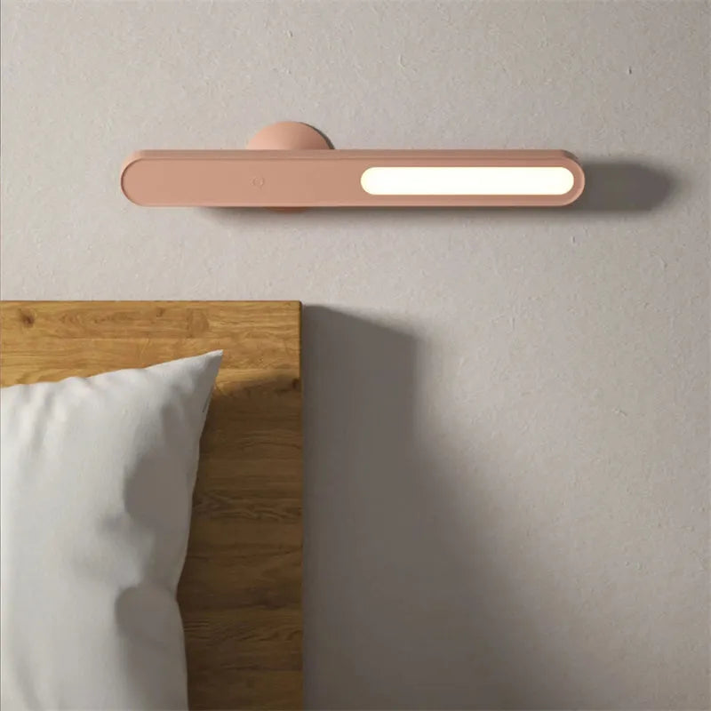 Geometric design desk lamp with magnetic suction base and touch controls in white colour