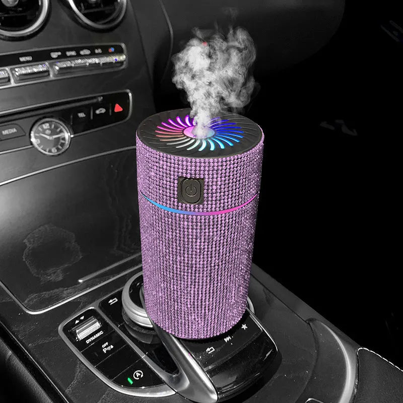 Car mounted air purification humidifier with USB cable in one of seven colour options
