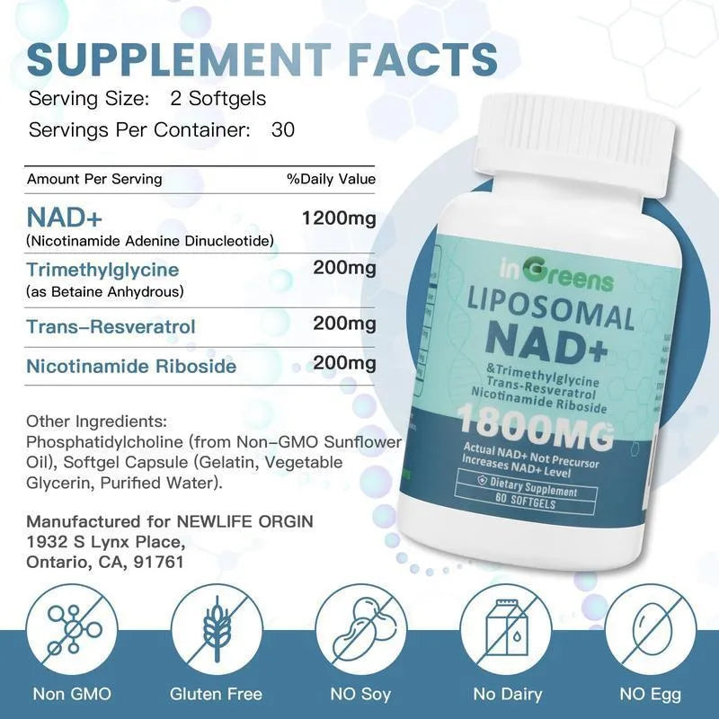 Bottle of nicotinamide mononucleotide NMN gel capsule dietary supplement