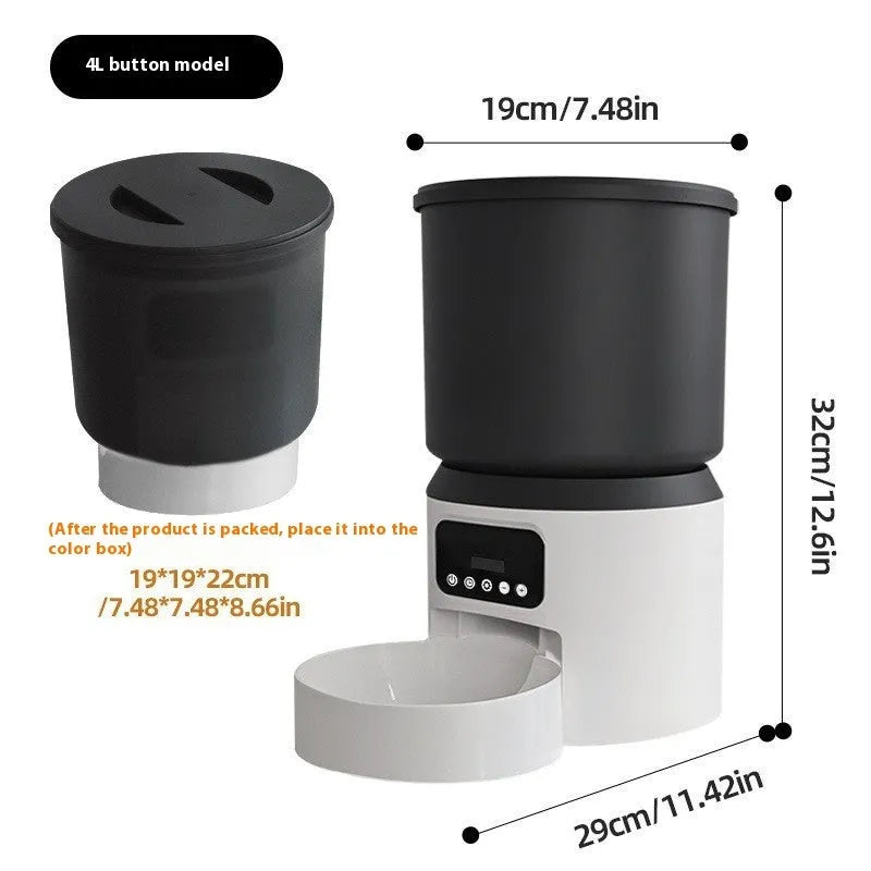 4L smart pet feeder with WiFi connectivity and stainless steel bowl for automatic feeding