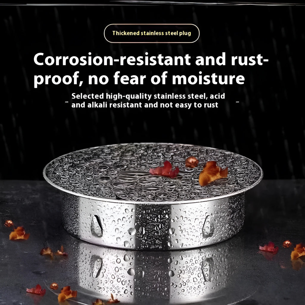 Stainless steel deodorant floor drain seal cover with modern inlay design