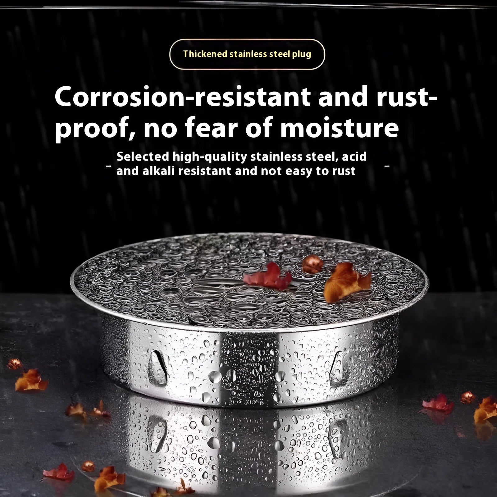 Stainless steel deodorant floor drain seal cover with modern inlay design