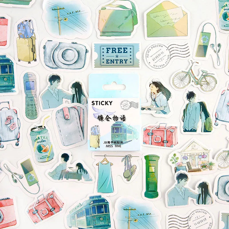 46 cartoon character decorative stickers for journals in nine themed colours including bubble comics