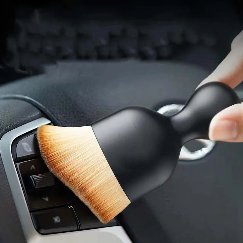 PVC car interior cleaning brush with soft bristles for dashboard and vent dust removal