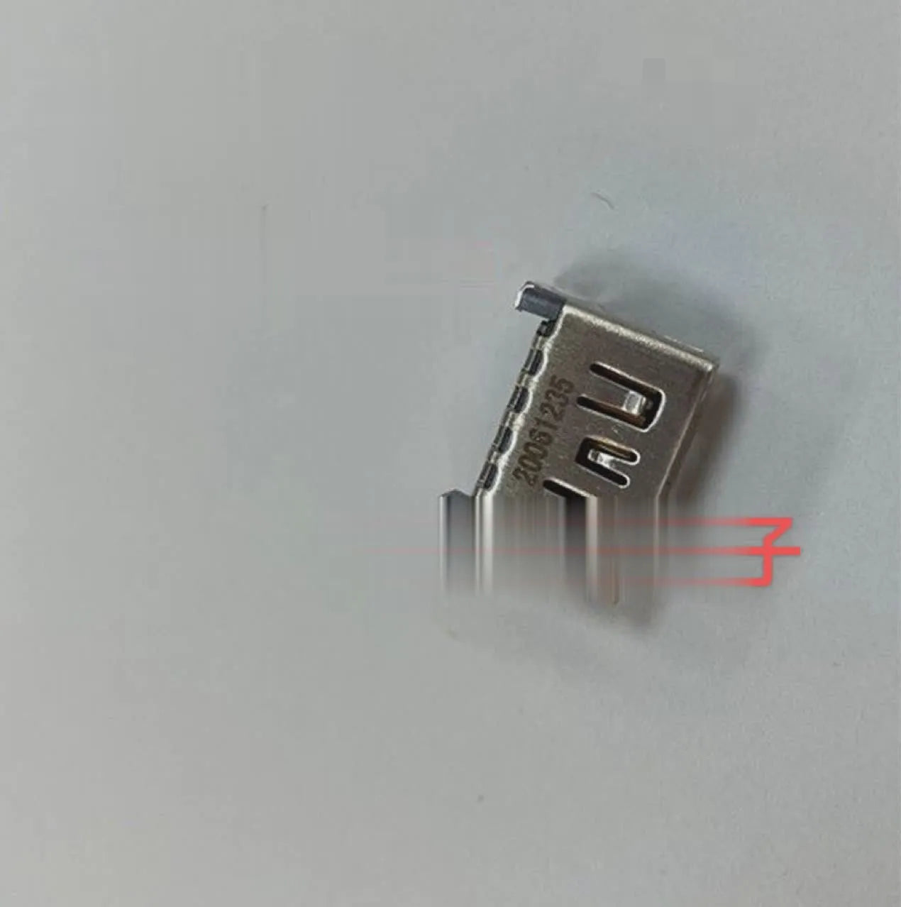 Silver metal HDMI interface socket component for game console accessories and electronic repairs