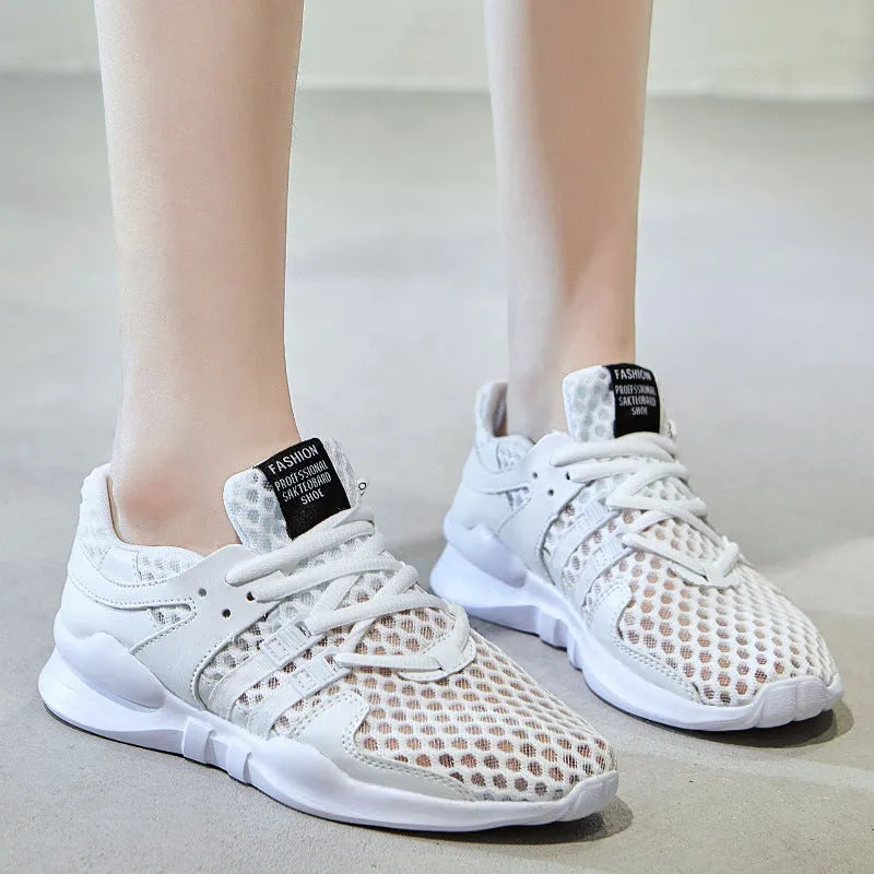 Casual hollow breathable sneaker with mesh upper and EVA sole in low-top design