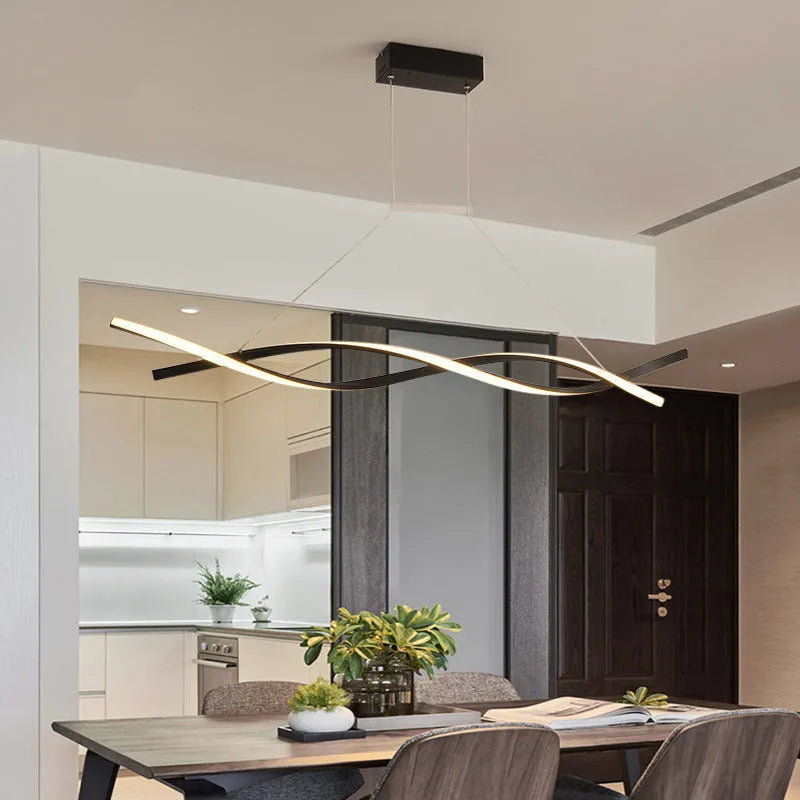 Nordic modern minimalist LED pendant light in gold finish with 32W, for living or dining room