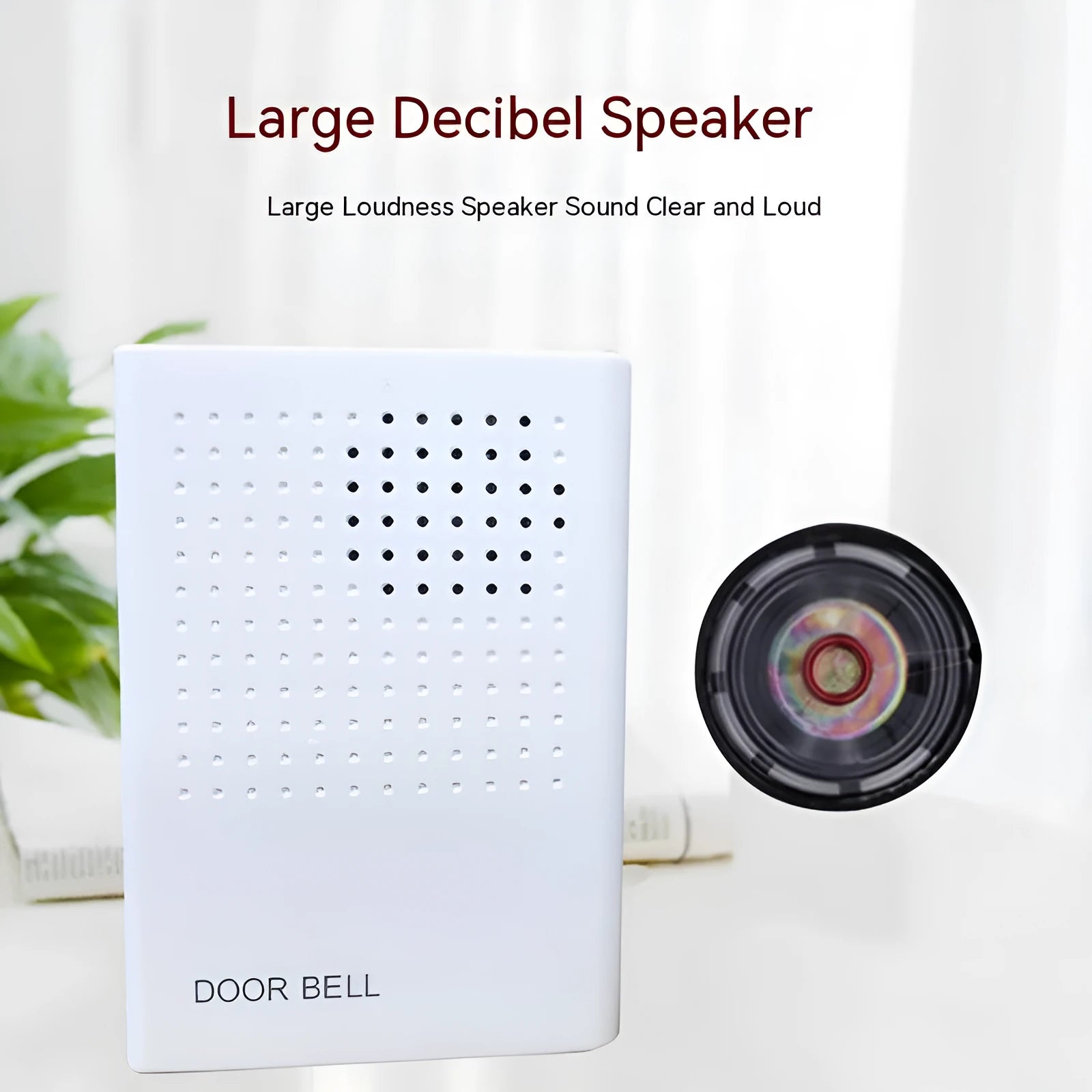 White wired doorbell 87x62x23mm with battery-mounted dingdong design for hotel and home access control