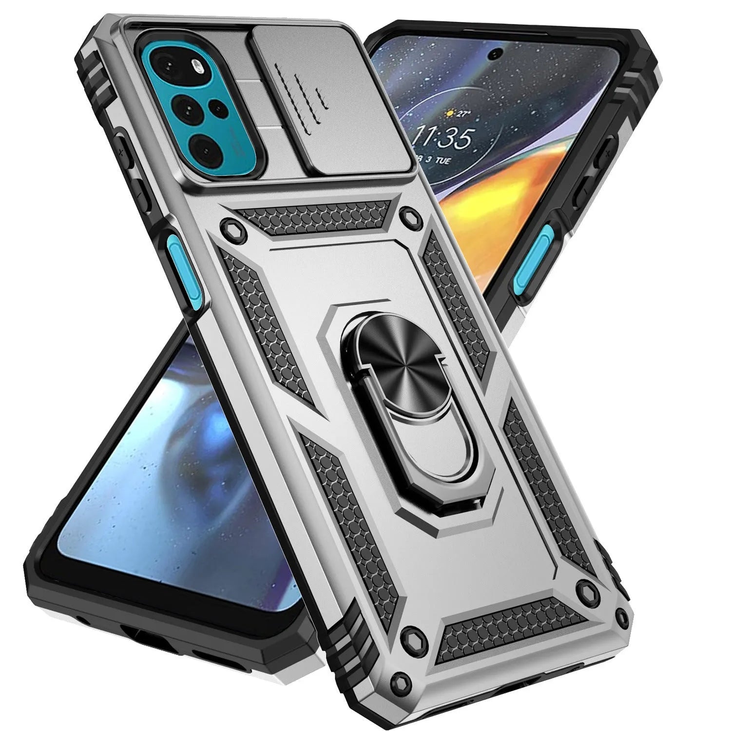 Drop-resistant phone case for Redmi Note 13 Pro with bracket and magnetic suction, black colour