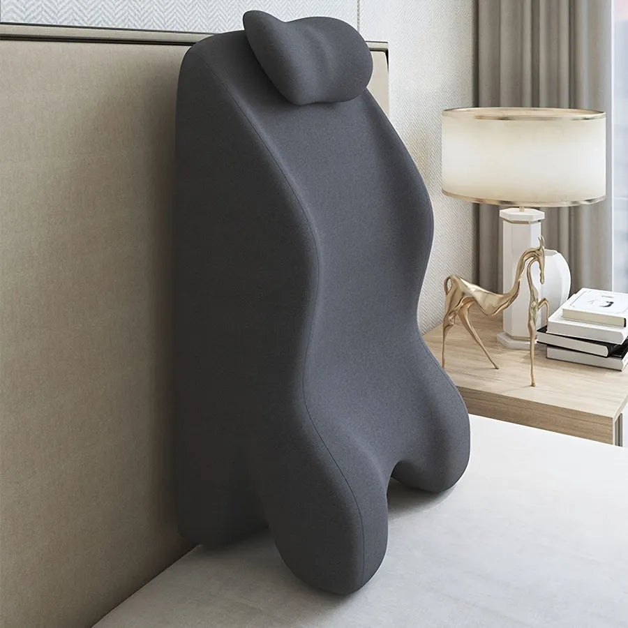 Stomach sleeper pillow in blue for comfortable prone resting positions