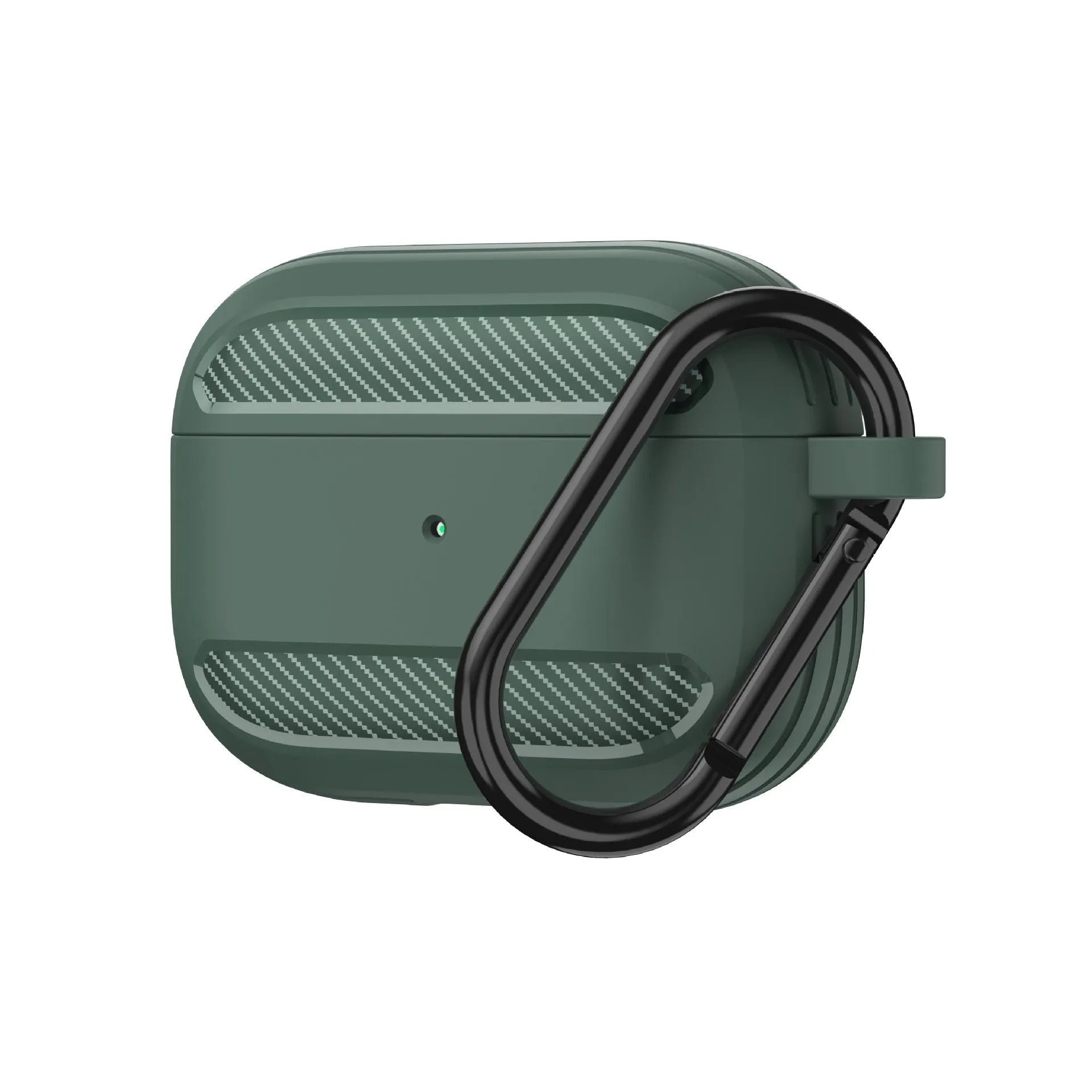 Carbon fibre patterned TPU protective case for AirPods in apple green colour