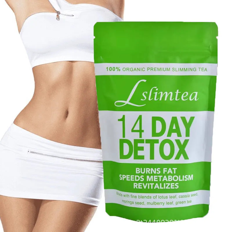 14-day herbal detox tea pack with 14 individual 3g sachets for weight management support