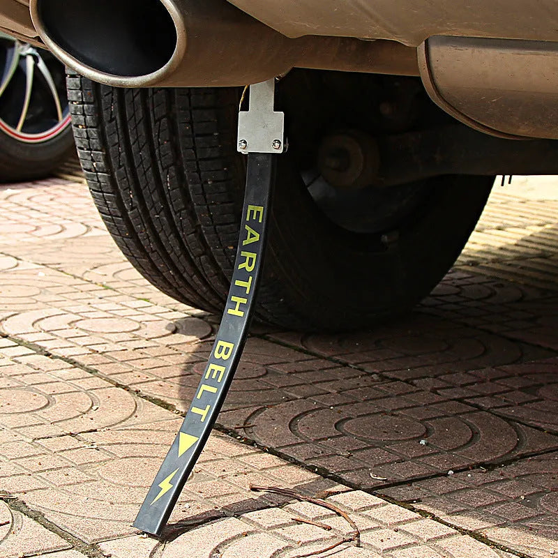 Black rubber-coated car electrostatic grounding chain with copper core, 370mm long
