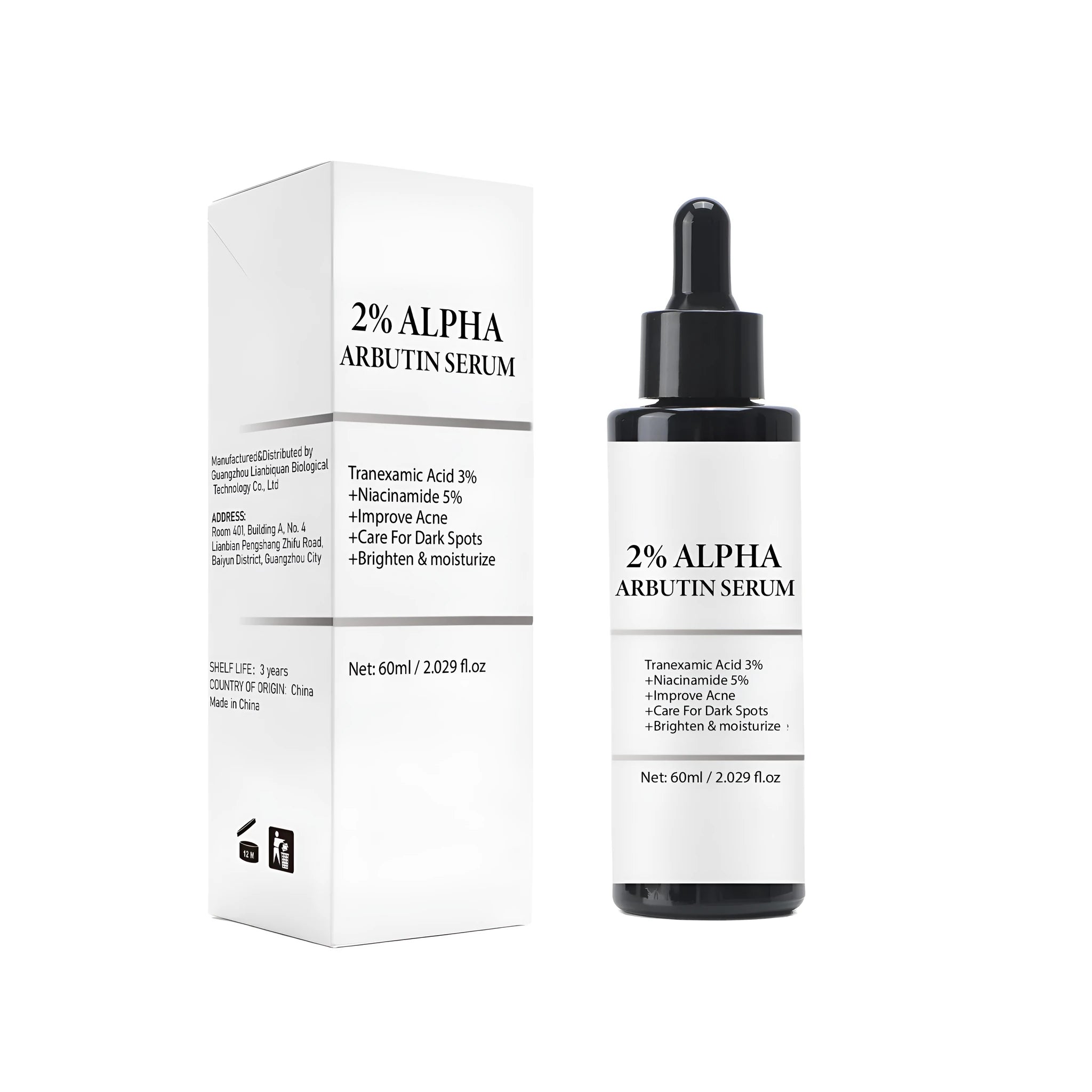 Alpha-Arbutin Care Solution Facial 60ml moisturising serum in compact packaging