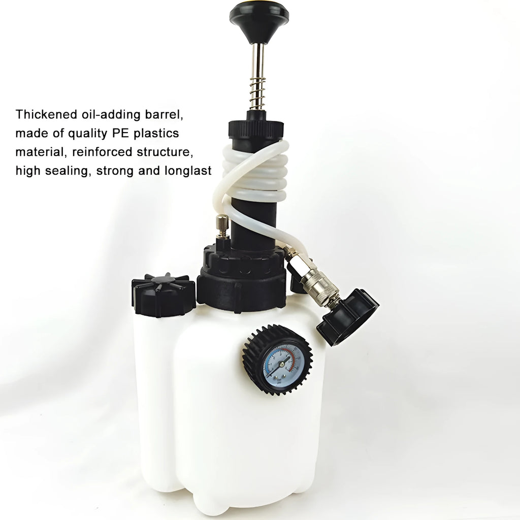 White 3 litre brake oil tank replacement tool for automobile brake fluid changes