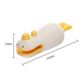 Yellow duck jacquard patterned rechargeable handheld bag sealing machine with USB charging cable.