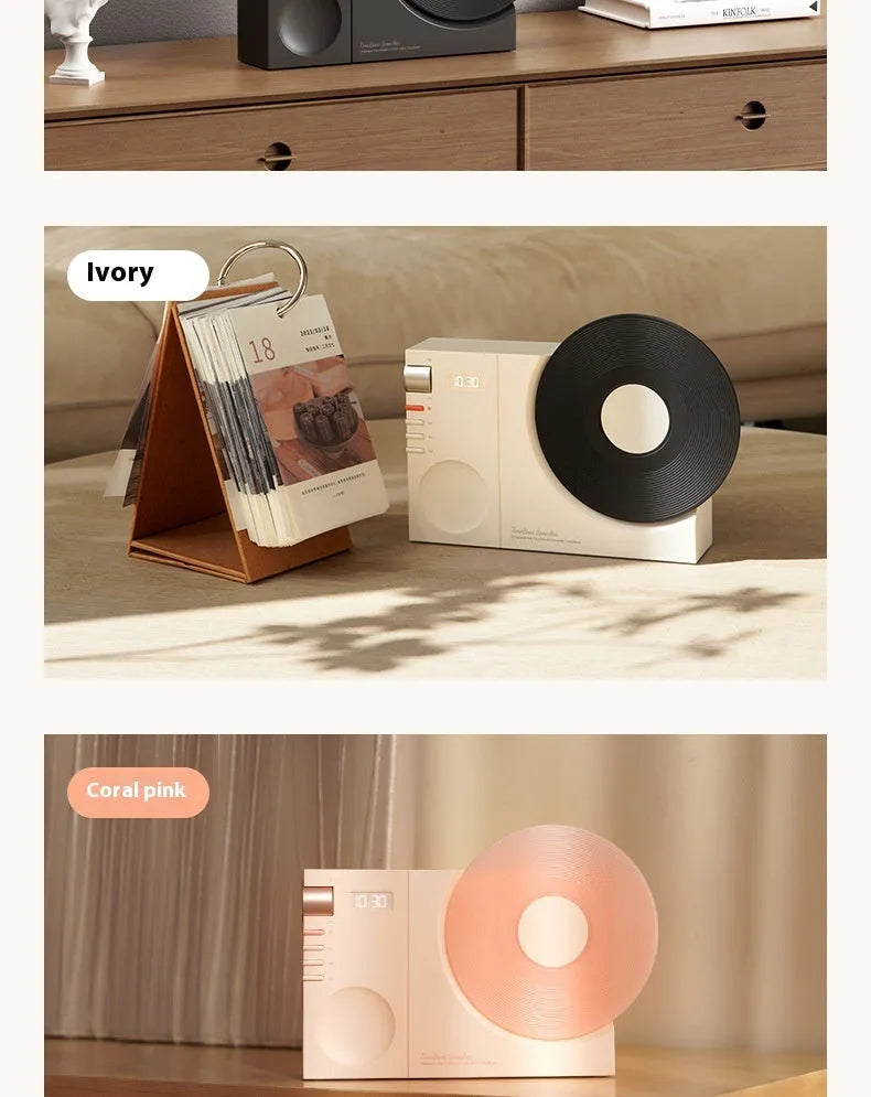 Mini Bluetooth speaker in coral pink, ivory white, obsidian black or plum green with gift bag