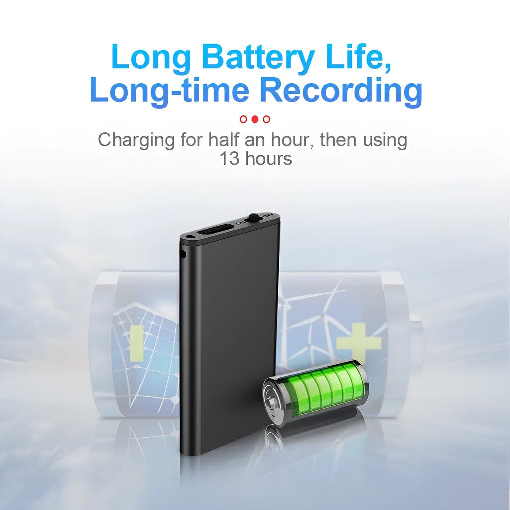 Silver aluminium alloy voice control recording pen with micro-USB port.