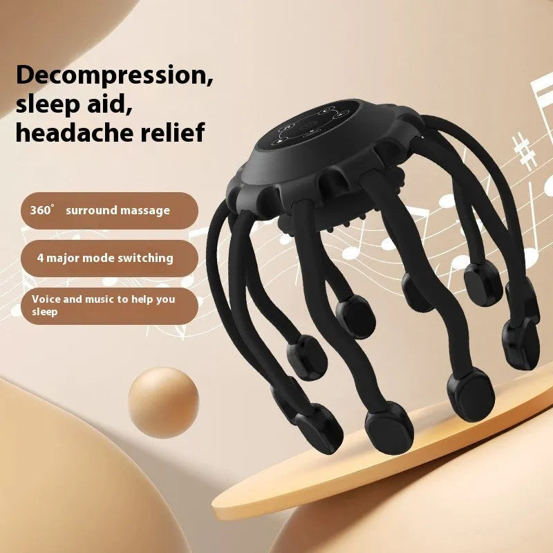 USB-powered electronic head massager with multiple massage claws for scalp relaxation