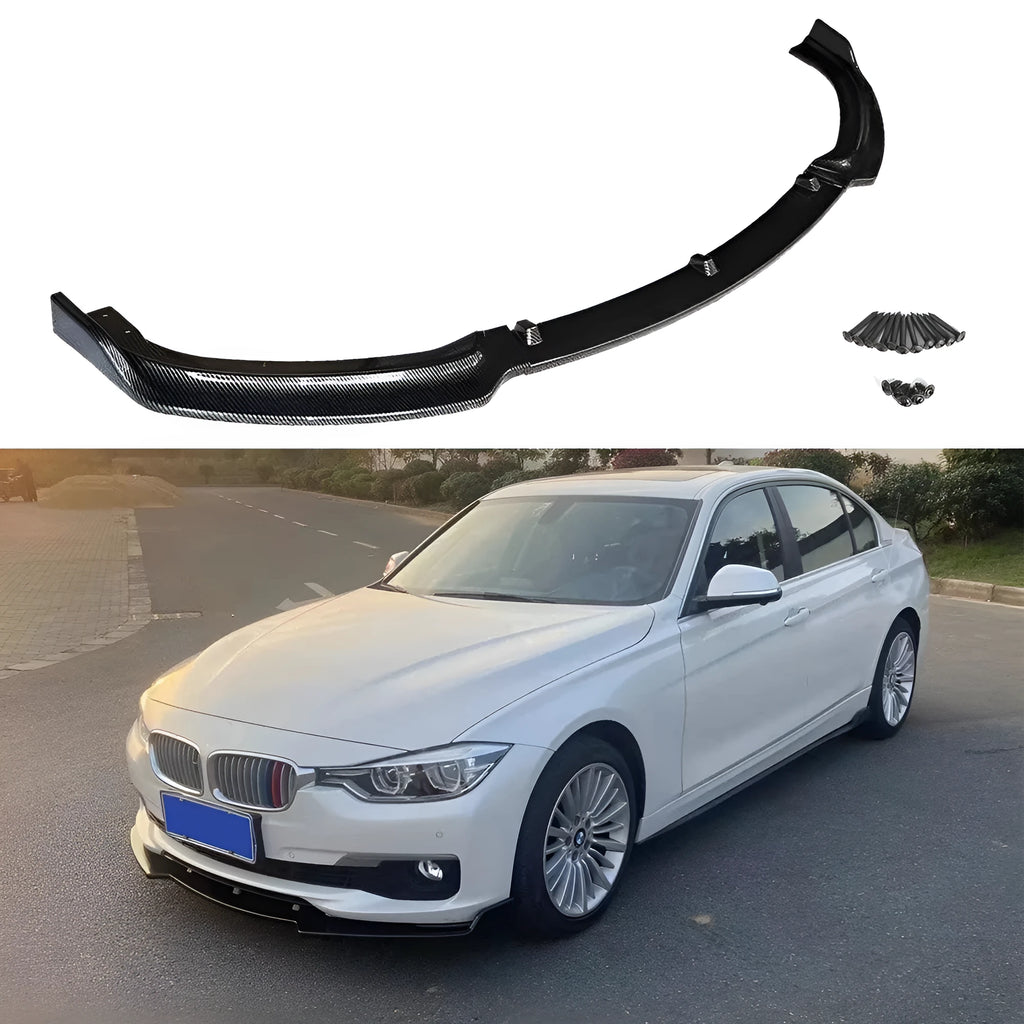 Bright black polypropylene front bumper lip for BMW 3 Series F30 F35 models