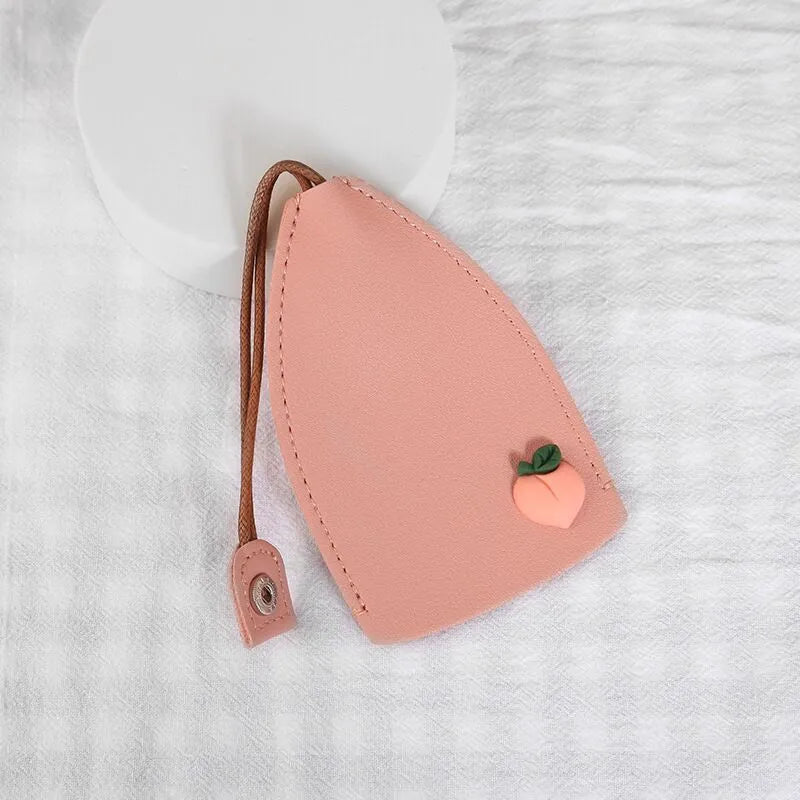 Cartoon design pull-out car key case in PU leather with removable decorative cover