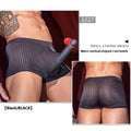Men's striped boxer briefs underwear in nylon fabric, free size elastic fit