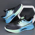 Men's low-top woven mesh casual shoes in black with a round toe and rubber sole.