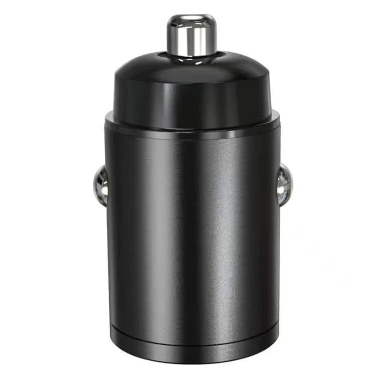 Black mini 30W car cigarette lighter charger with PD QC fast charging