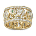 Diamond elephant fashion ring in alloy with electroplating, showing creative design and available in sizes 6-10