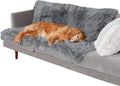 Plush waterproof dog cushion in dark grey with double-layer thickening for pet bedding