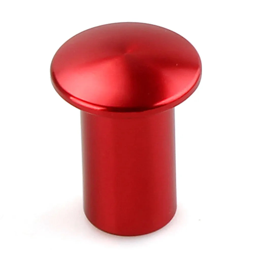 Aluminium alloy drift handbrake button cap in gold, silver, black, blue, and red colours.