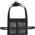 Large black calf sling for weighing and moving dogs and livestock, showing dimensions.