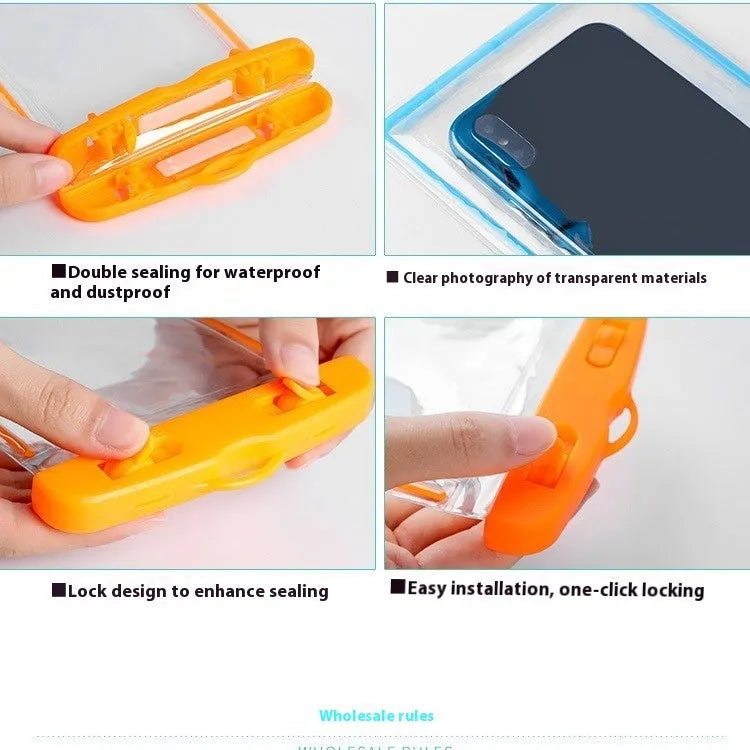 Luminous transparent waterproof phone bag for swimming beach diving outdoor leisure