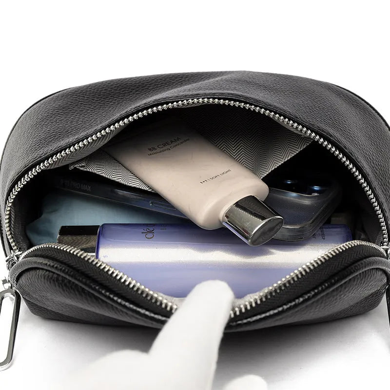 Women's soft PU leather crossbody messenger bag in saddle shape with single strap
