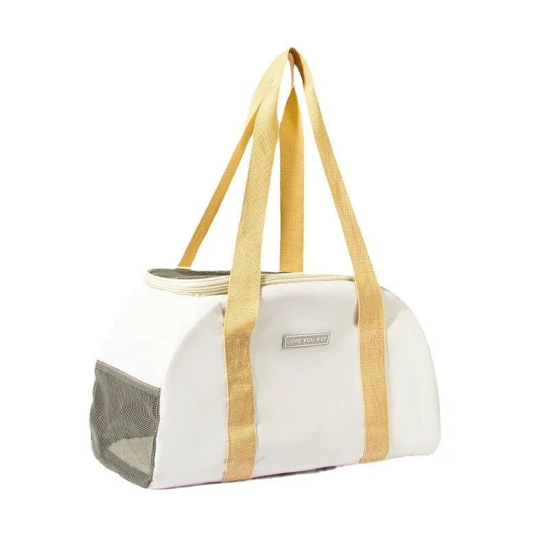 One shoulder cat bag in Dynamic yellow, breathable Oxford cloth, large capacity for cats up to 6kg