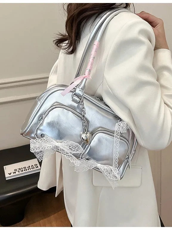 Soft PU leather cross-body shoulder bag in horizontal square shape with large capacity and mobile phone compartment