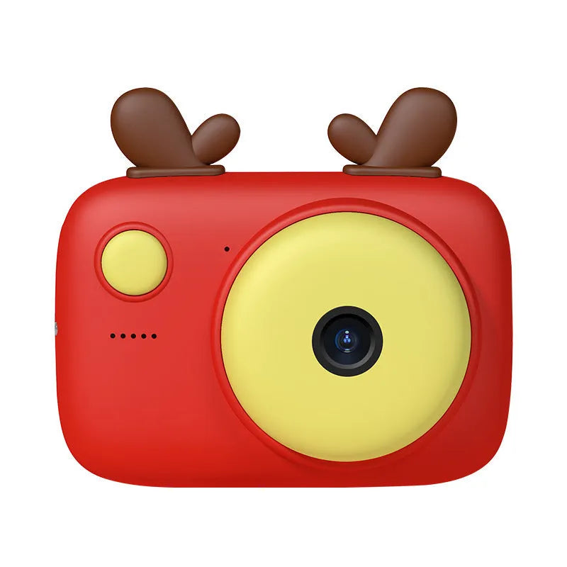 Macaron-themed A2 kids digital camera with lanyard, shown in green colour with 2.4-inch screen.
