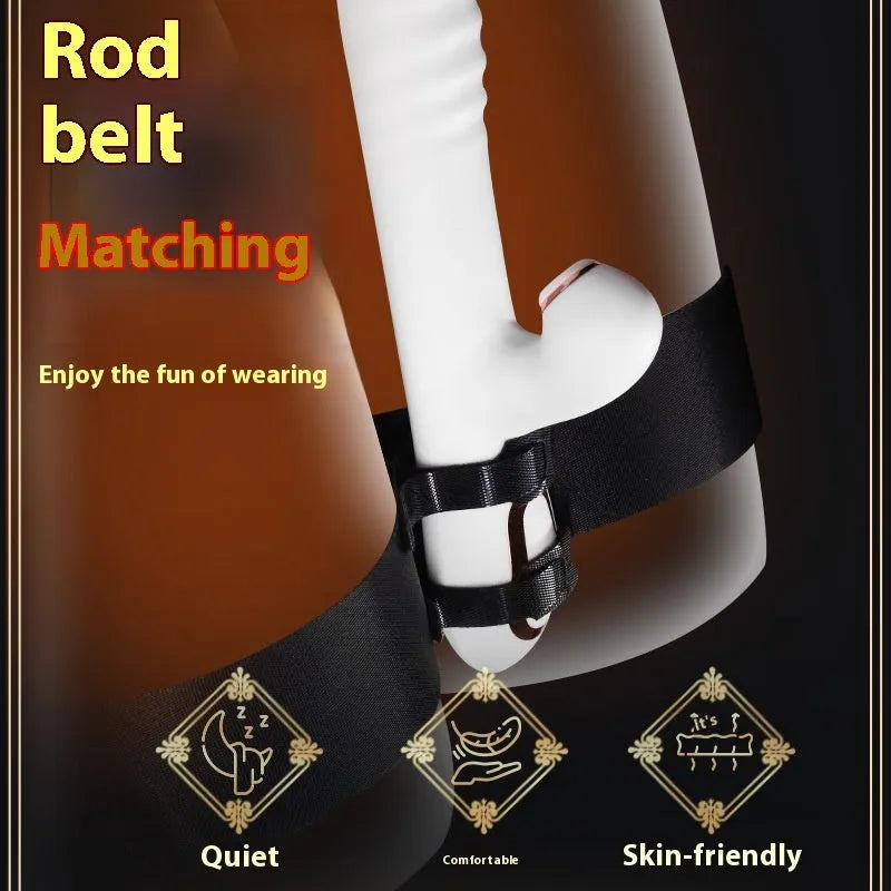 Black knitted adult toy strap for securing sensual accessories