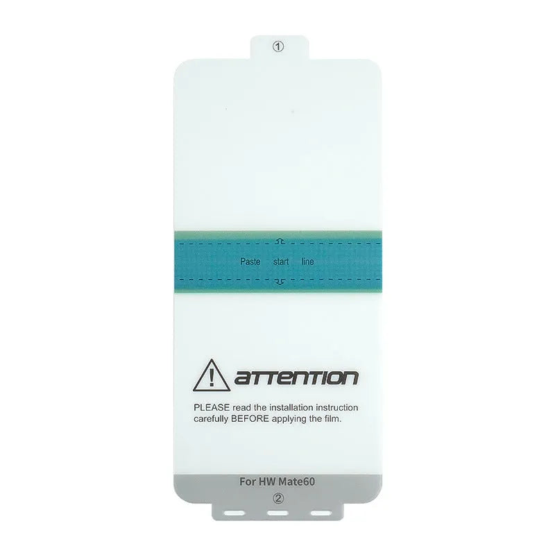 Huawei Mate60 TPU screen protector film with anti-fingerprint coating and installation tools.