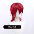 Men's short hair anime cosplay wig with lengthened anti-curling tail in high-temperature fibre
