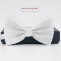 Men's solid colour polyester bow tie with flat head design for formal occasions
