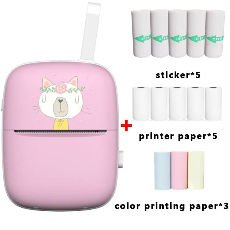 Bluetooth portable printer for wrong questions and labels, 55mm width, 300DPI, blue colour, compact size